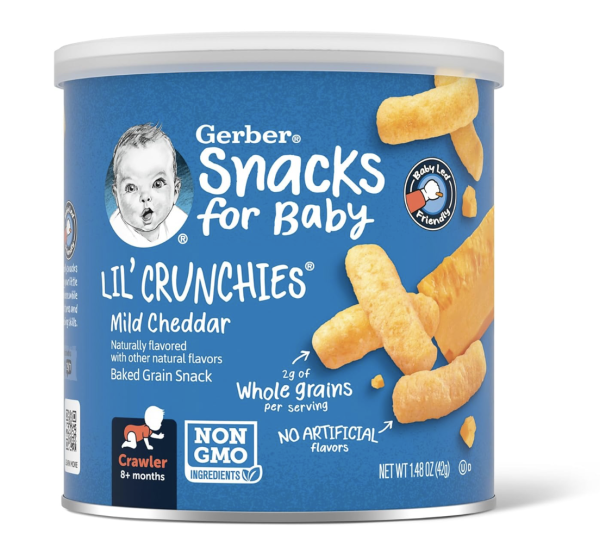 Gerber Snacks for Baby Lil Crunchies, Mild Cheddar, 1.48 Ounce (Pack of 6)